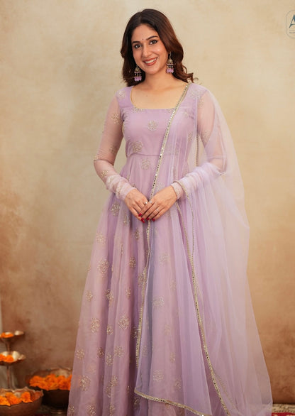 Srivalli Soft Organza Embroidered Gown Set