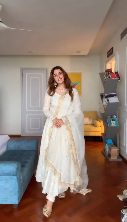 Saanvi Luxury Faux Blooming Anarkali Pant Set