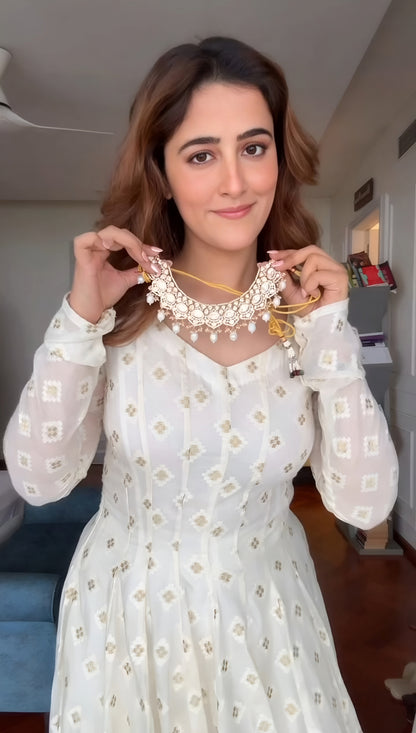 Saanvi Luxury Faux Blooming Anarkali Pant Set