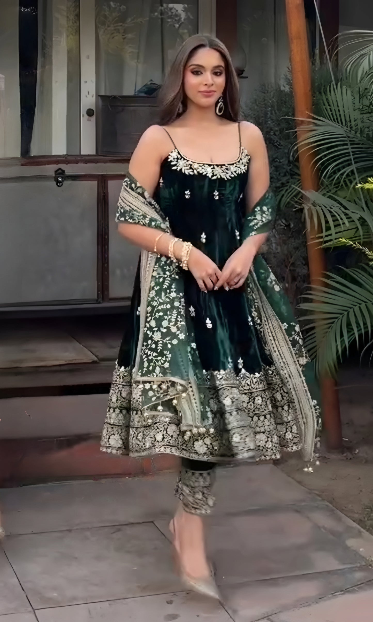 Lavanya Vichitra Silk Kali Cut Anarkali Pant Set