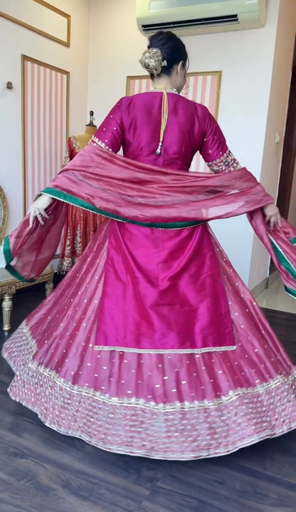 Mehrina Luxe Chinon Embroidered Lehenga Suit