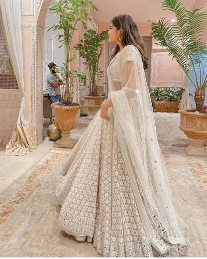 NEW OFF WHITE WEDDING LEHENGHA