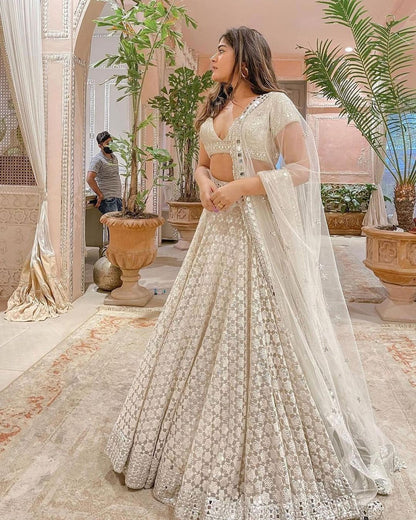 NEW OFF WHITE WEDDING LEHENGHA