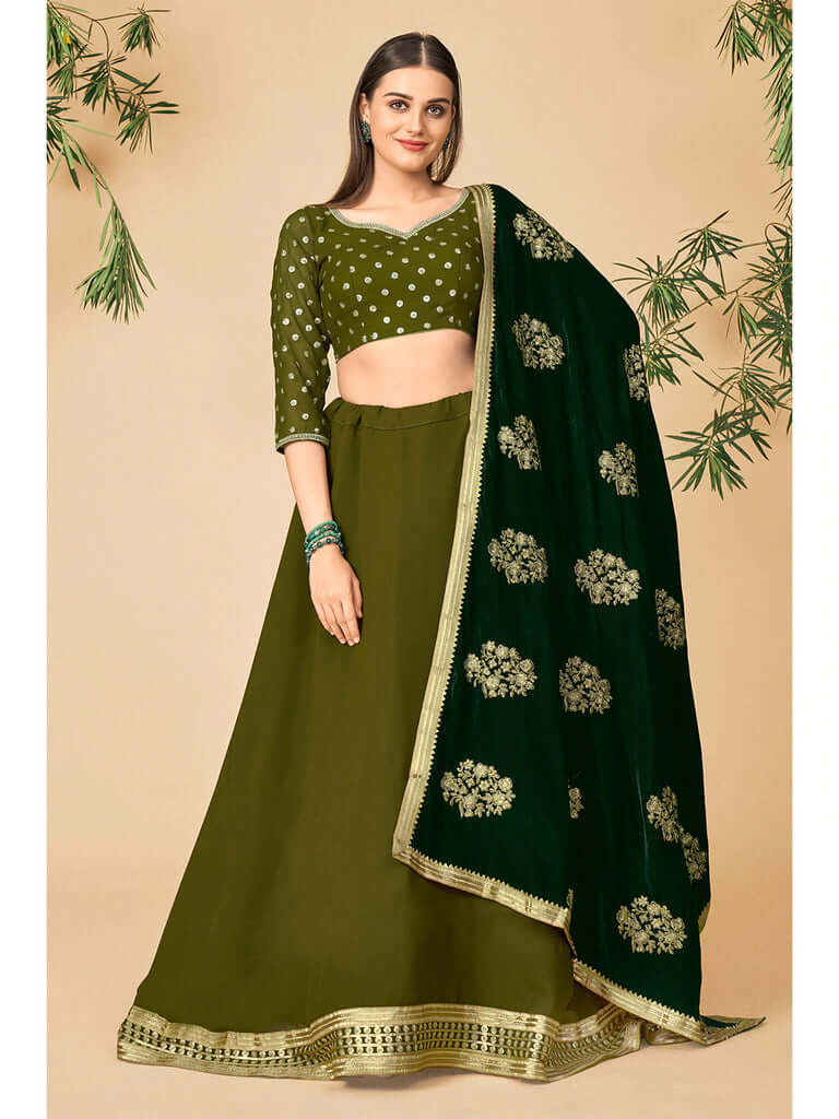 Mehndi Special Georgette Lehengha Choli