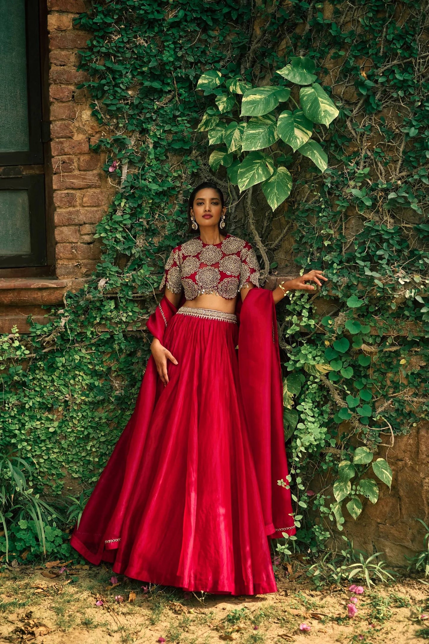 Aadhira Roman Silk Sequins & Dori Work Lehenga Choli