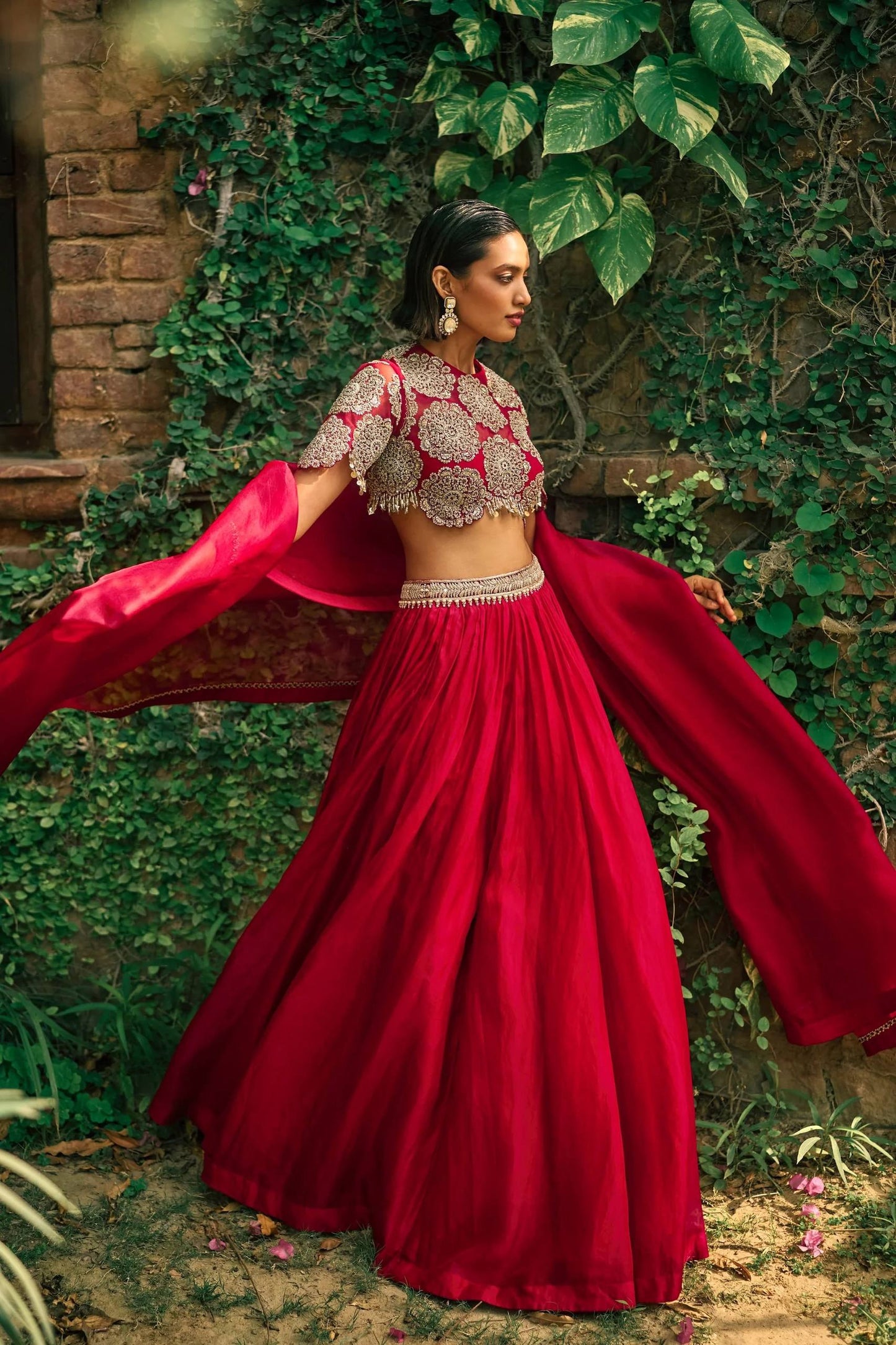 Aadhira Roman Silk Sequins & Dori Work Lehenga Choli