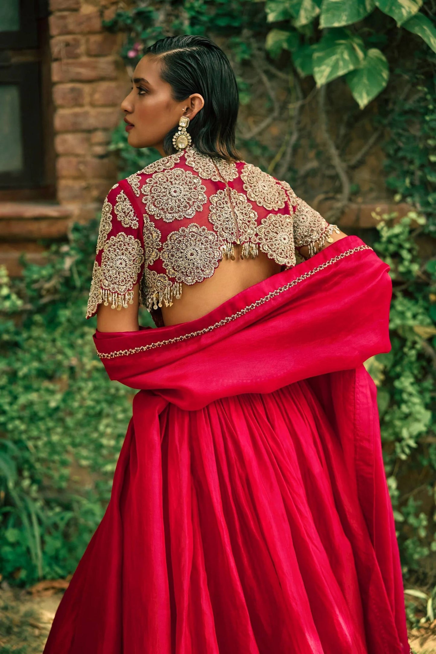 Aadhira Roman Silk Sequins & Dori Work Lehenga Choli