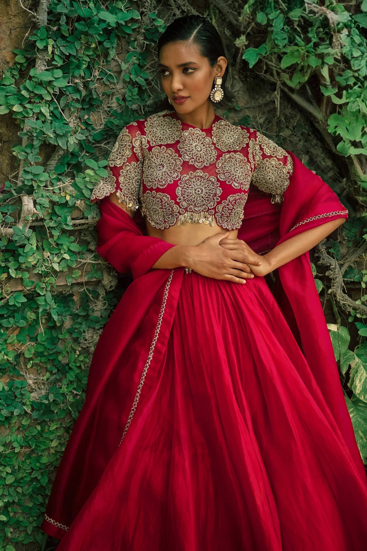 Aadhira Roman Silk Sequins & Dori Work Lehenga Choli