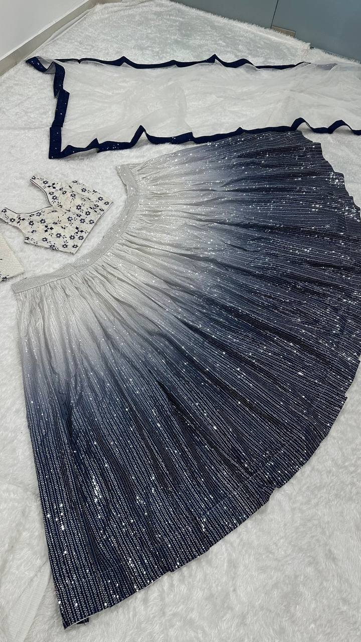 Aishwarya Shaded Georgette Silk Lehenga Set