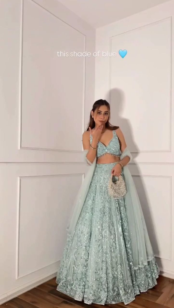 Nooriyah Butterfly Net Dori & Heavy Sequins Embroidered Lehenga Choli