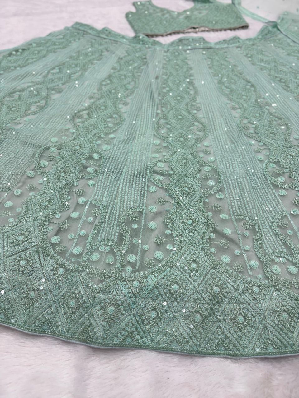 Nooriyah Butterfly Net Dori & Heavy Sequins Embroidered Lehenga Choli