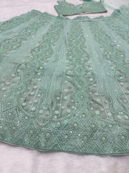 Nooriyah Butterfly Net Dori & Heavy Sequins Embroidered Lehenga Choli