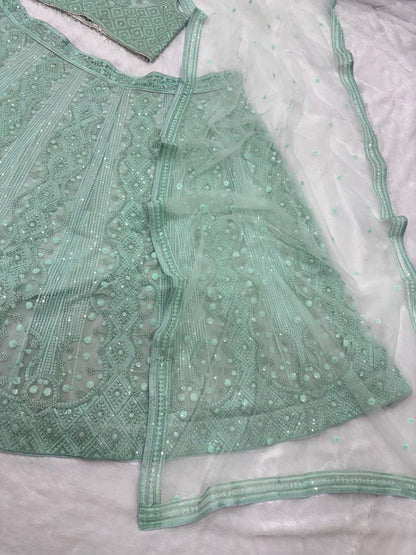 Nooriyah Butterfly Net Dori & Heavy Sequins Embroidered Lehenga Choli