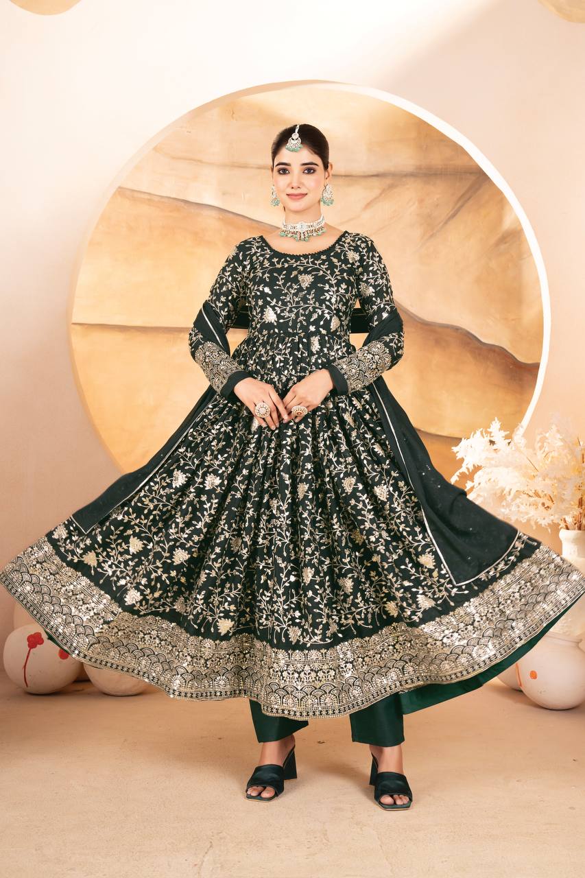Meher’s Forest Bloom Sequined Anarkali