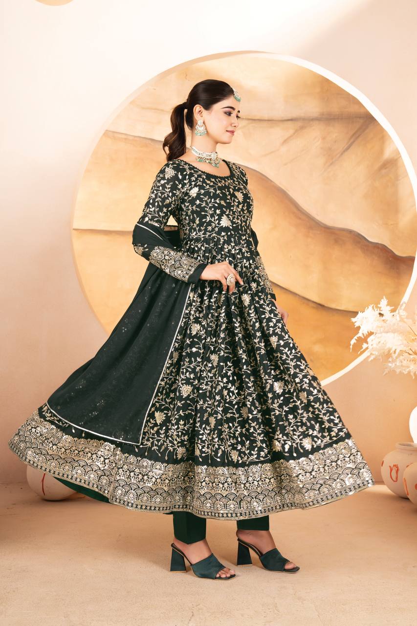 Meher’s Forest Bloom Sequined Anarkali