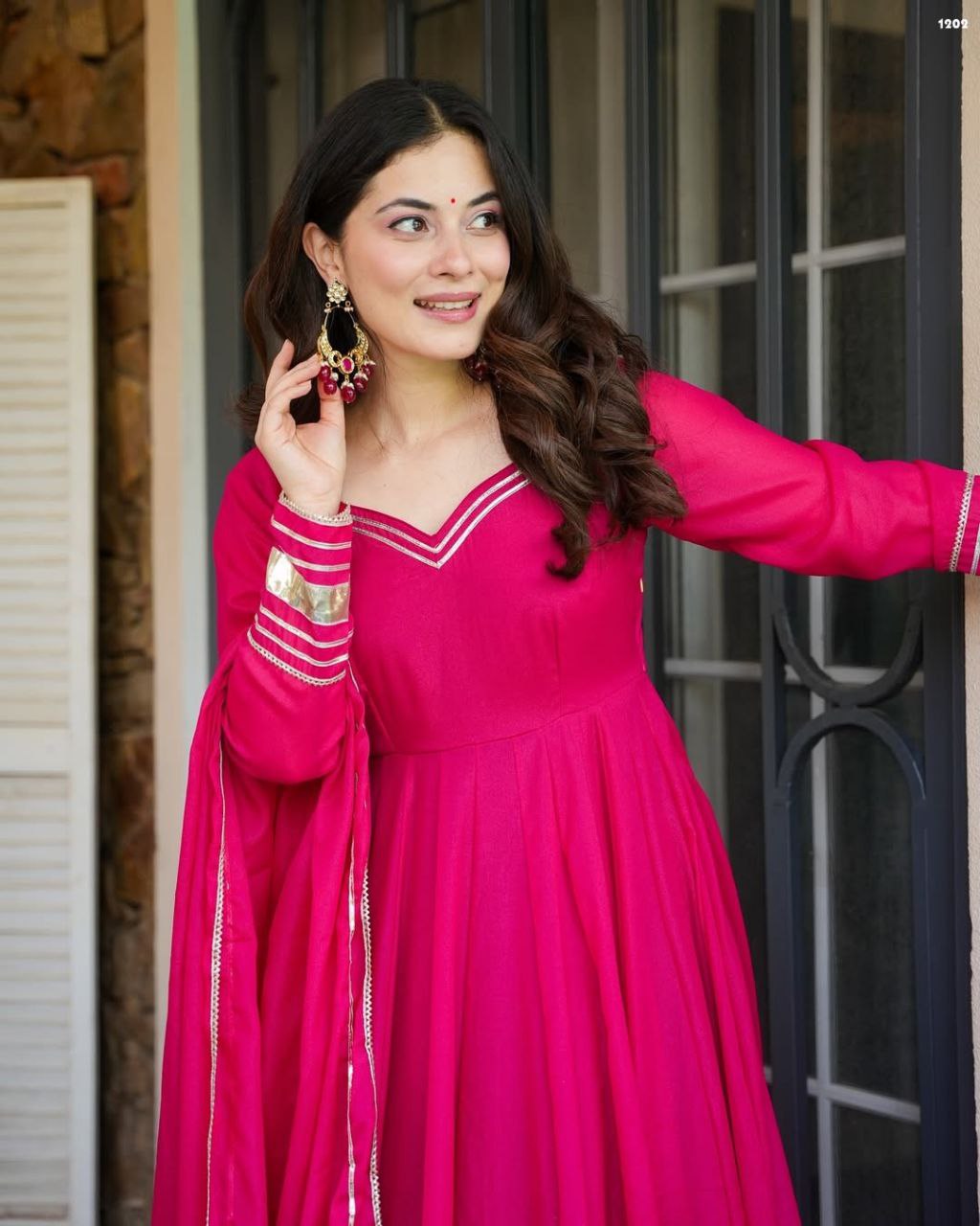 Cheery Pink Premium Shimmer Organza Kurta Set