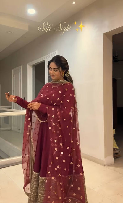 Mahira Designer Embroidered Rayon Anarkali Set