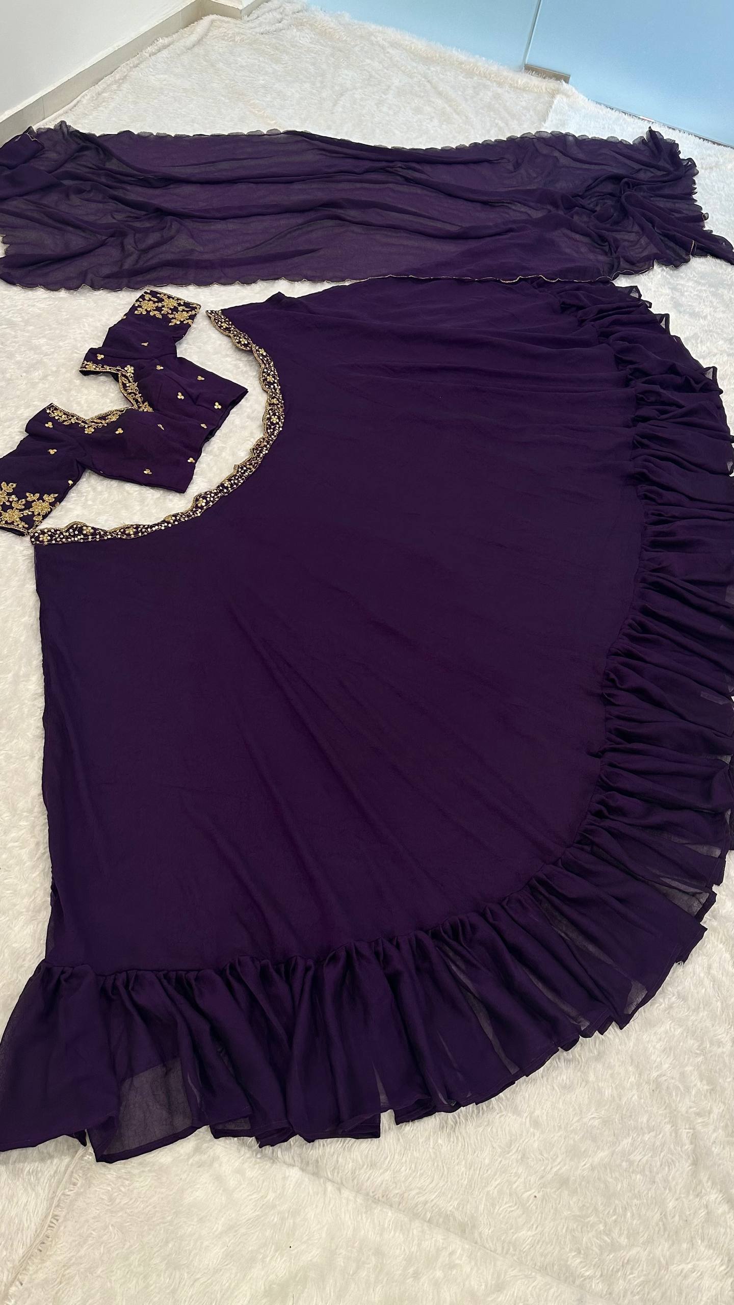 Urvashi Diamond Crush Silk Lehenga Set