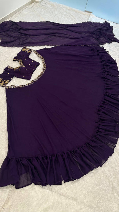 Urvashi Diamond Crush Silk Lehenga Set