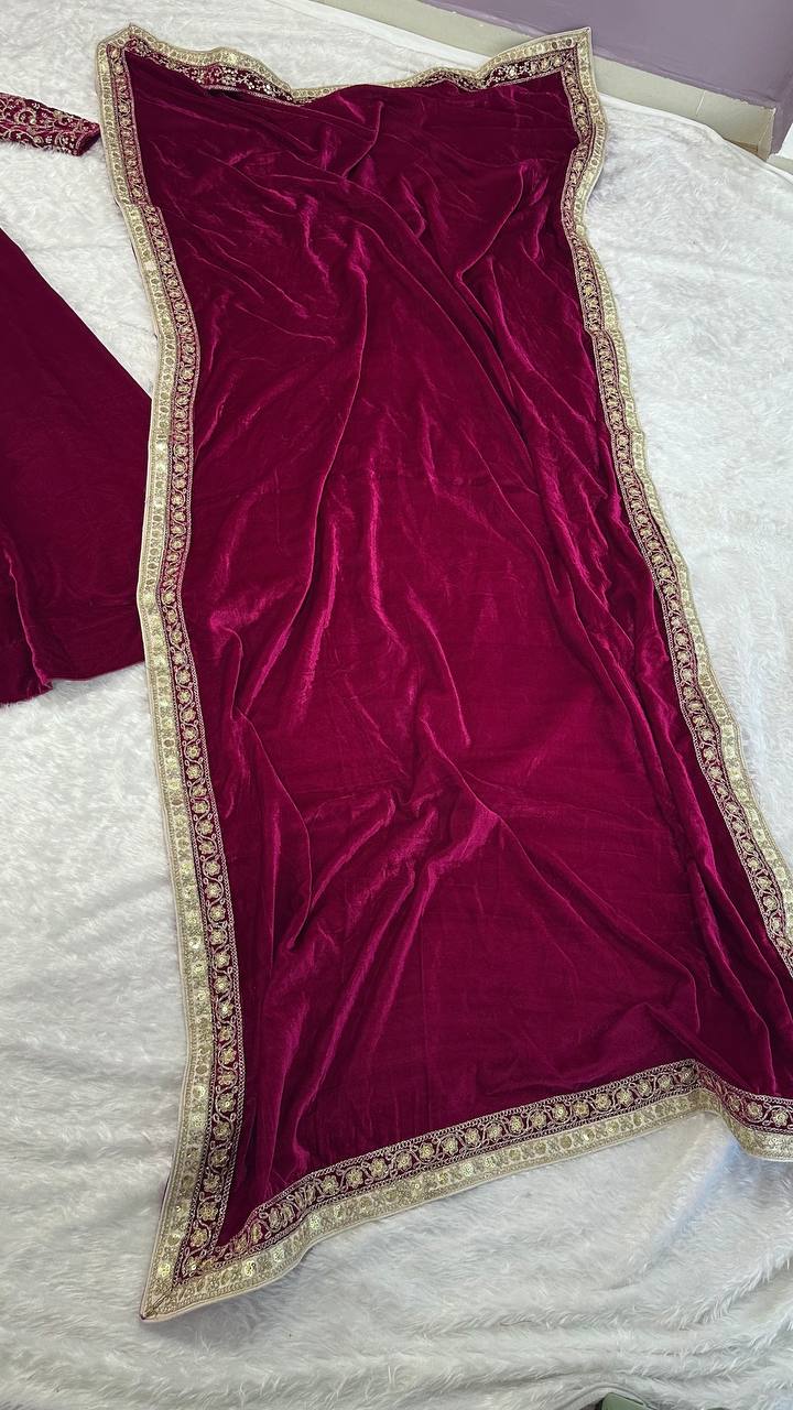 Yashmita Heavy Velvet Sequins Zari Work Lehenga Choli