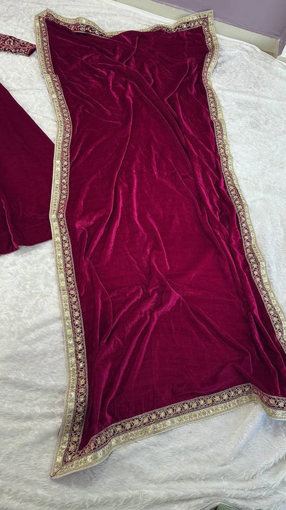 Yashmita Heavy Velvet Sequins Zari Work Lehenga Choli