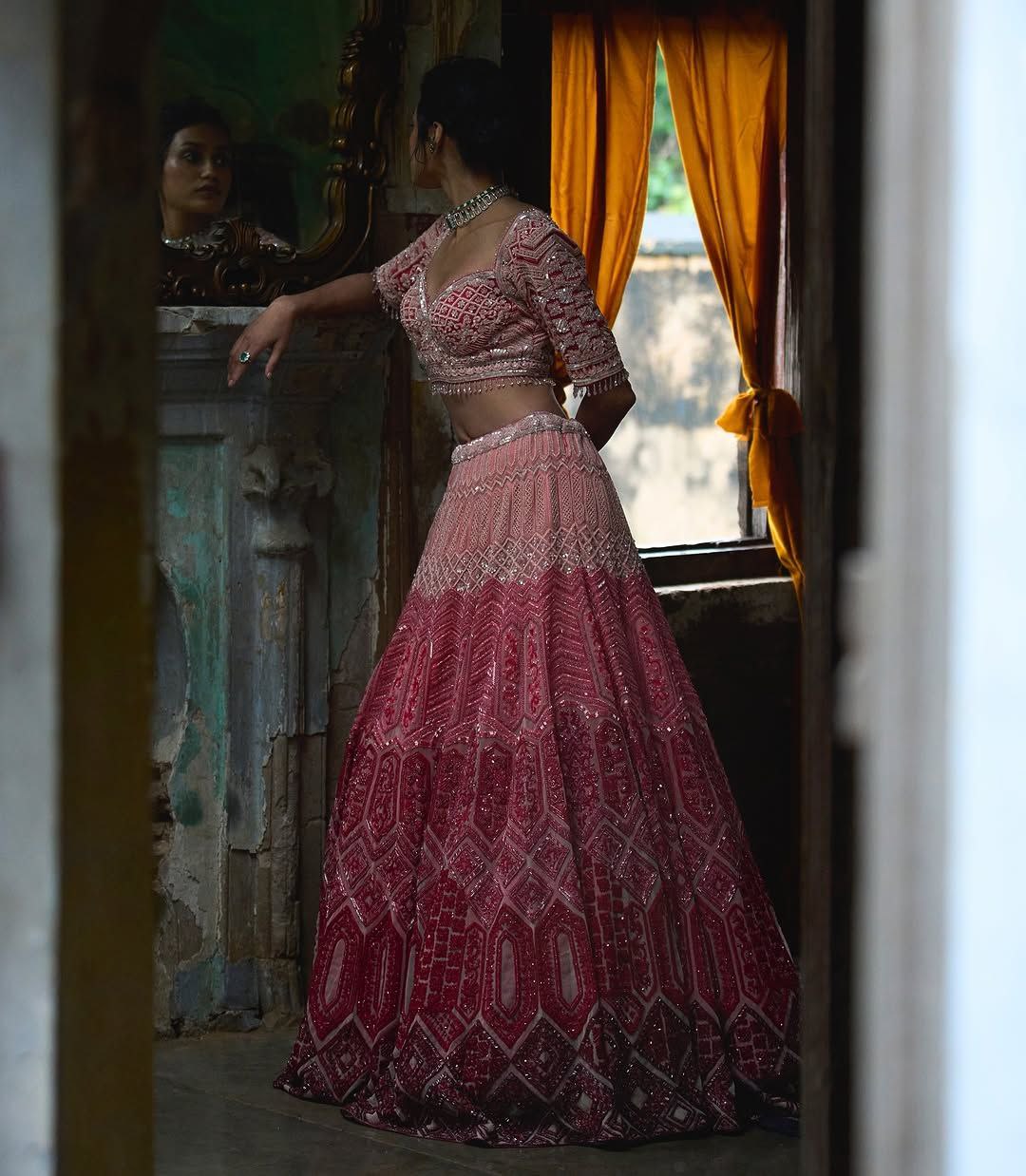 Ruhani Georgette Thread & Coding Embroidered Lehenga Choli