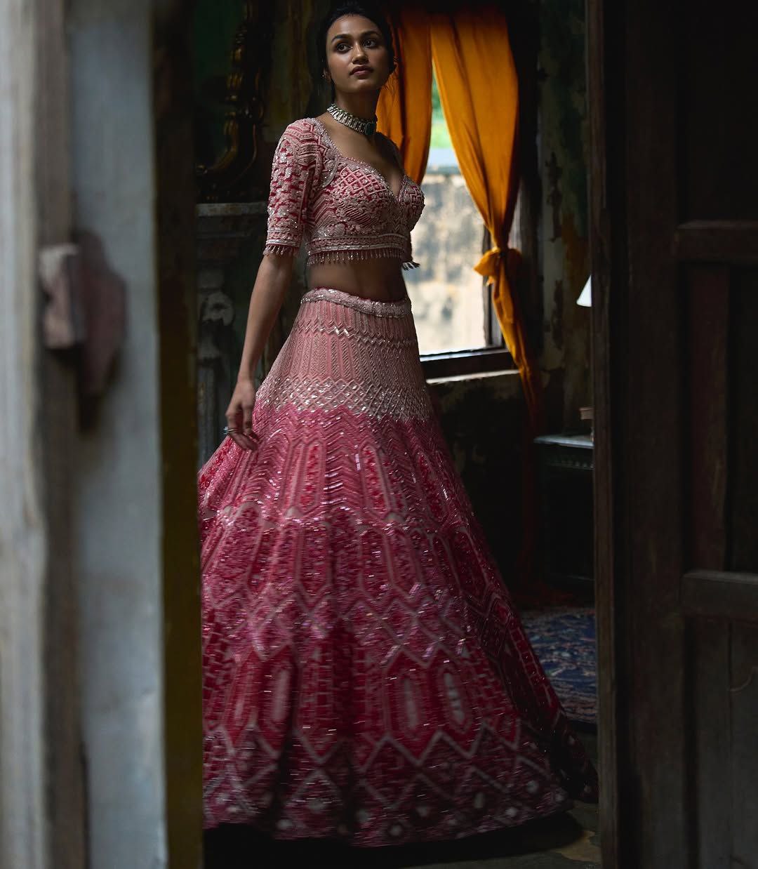 Ruhani Georgette Thread & Coding Embroidered Lehenga Choli