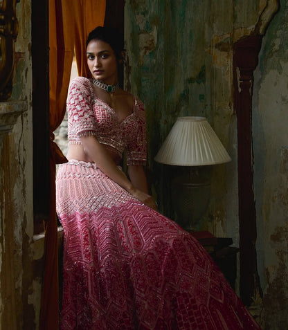 Ruhani Georgette Thread & Coding Embroidered Lehenga Choli