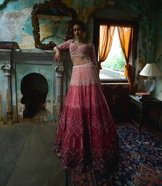 Ruhani Georgette Thread & Coding Embroidered Lehenga Choli