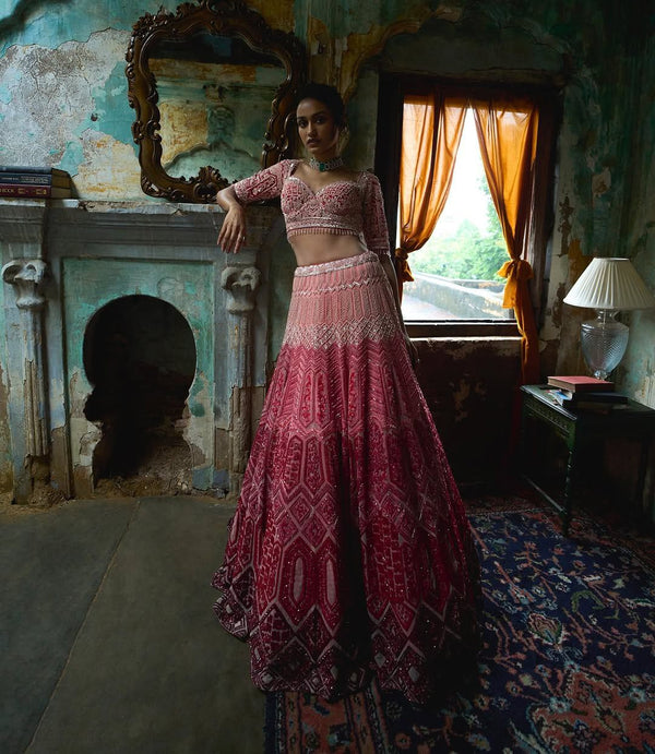 Ruhani Georgette Thread & Coding Embroidered Lehenga Choli