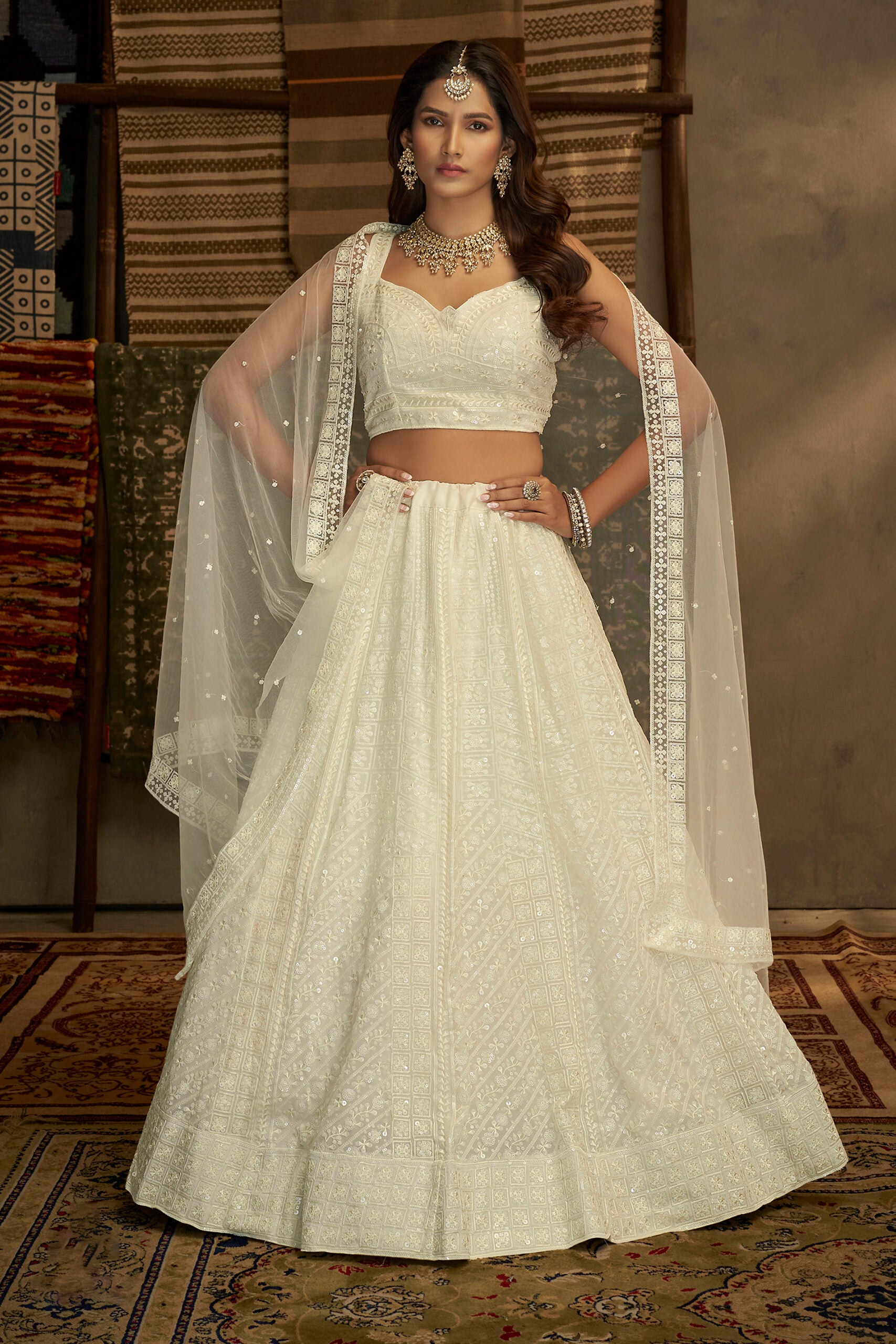 Mithila Heritage White Shringar Lehengha Choli