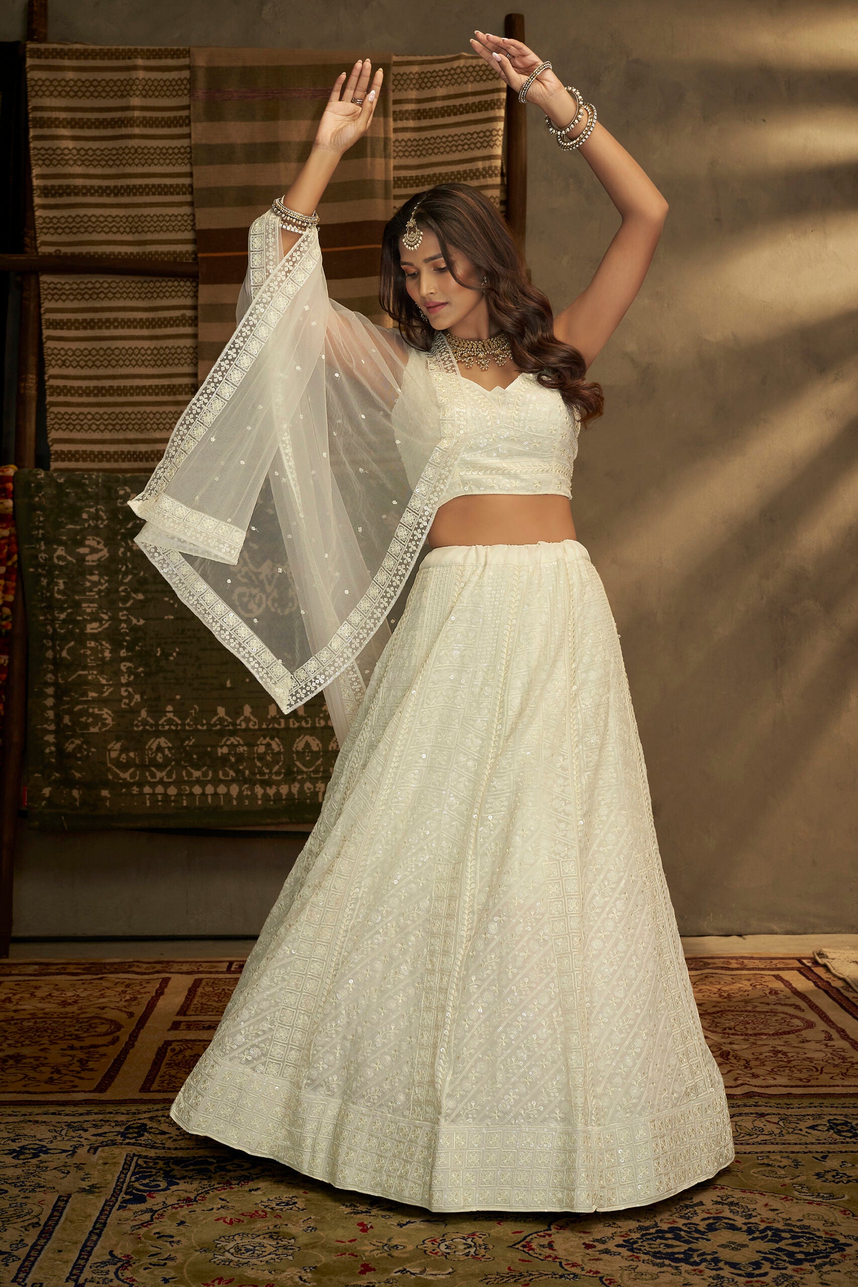 Mithila Heritage White Shringar Lehengha Choli