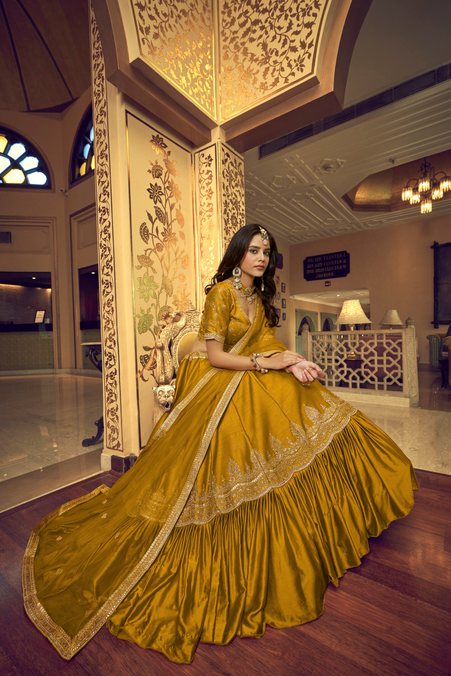 Mustard Marigold Zari Kissed Sunflower Lehengha Choli