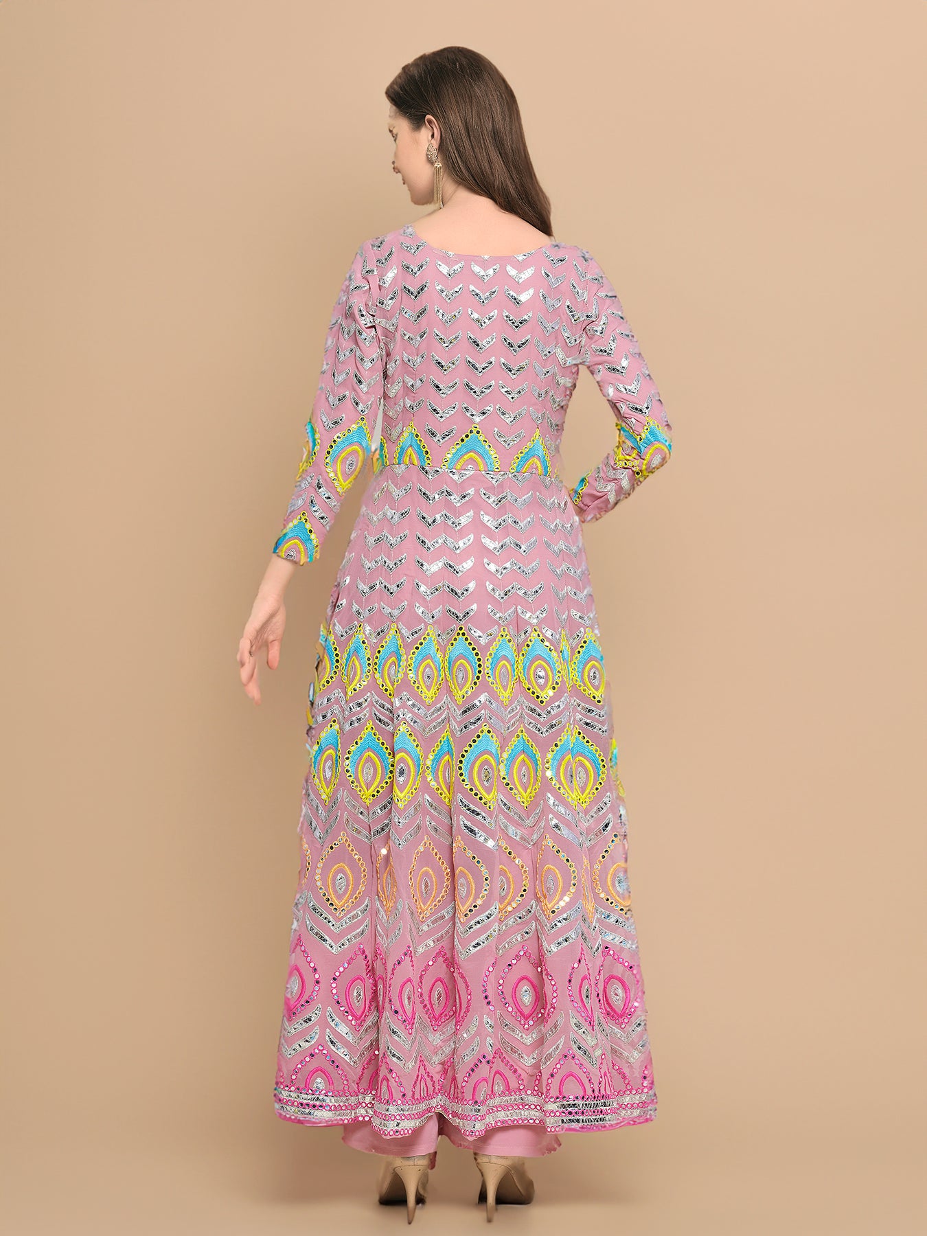 Princess in Pink Dreams Gota-Embellished Georgette Plazzo