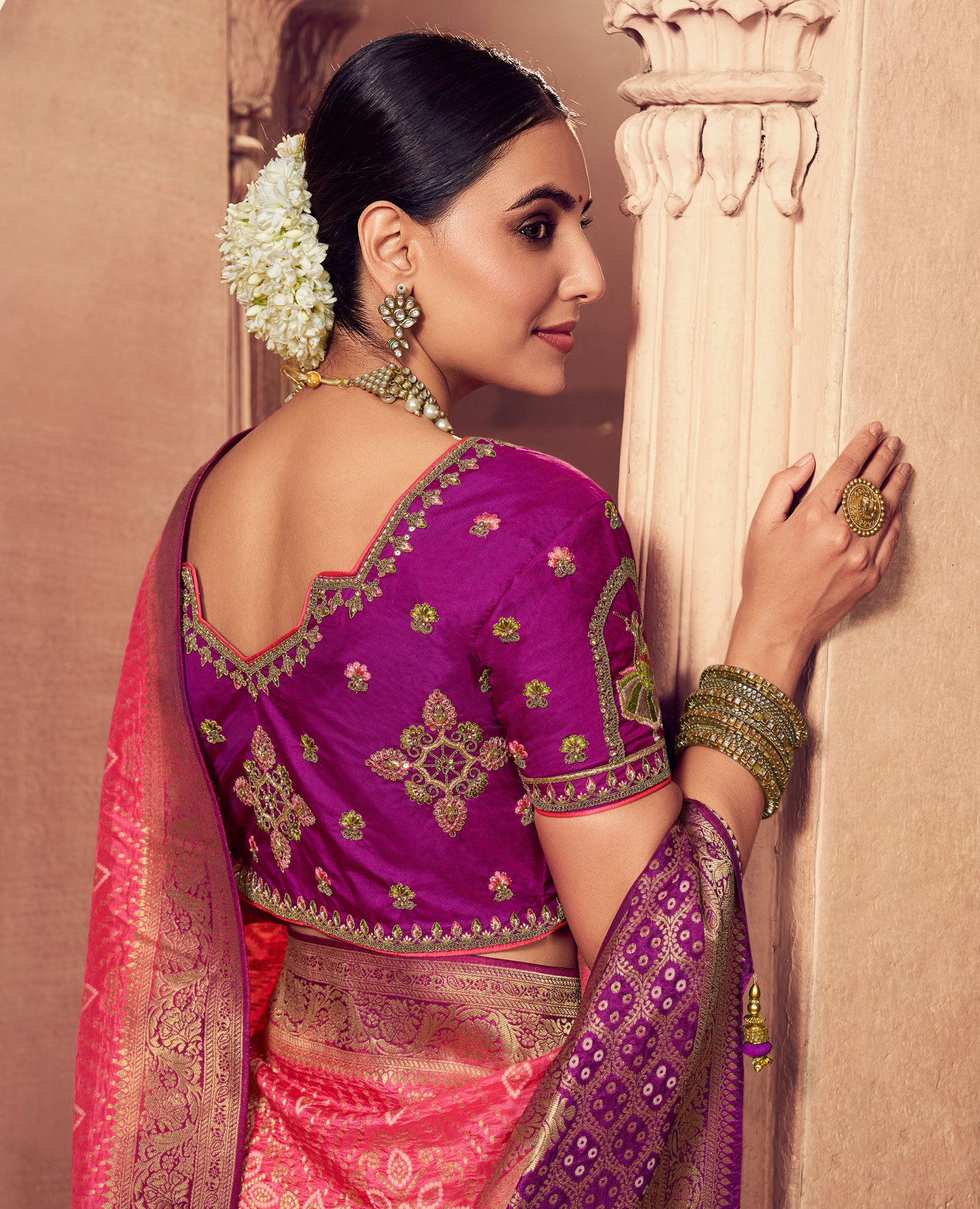 Manjadikuru Magic - Ruby Red Elegance Dolla Silk Saree