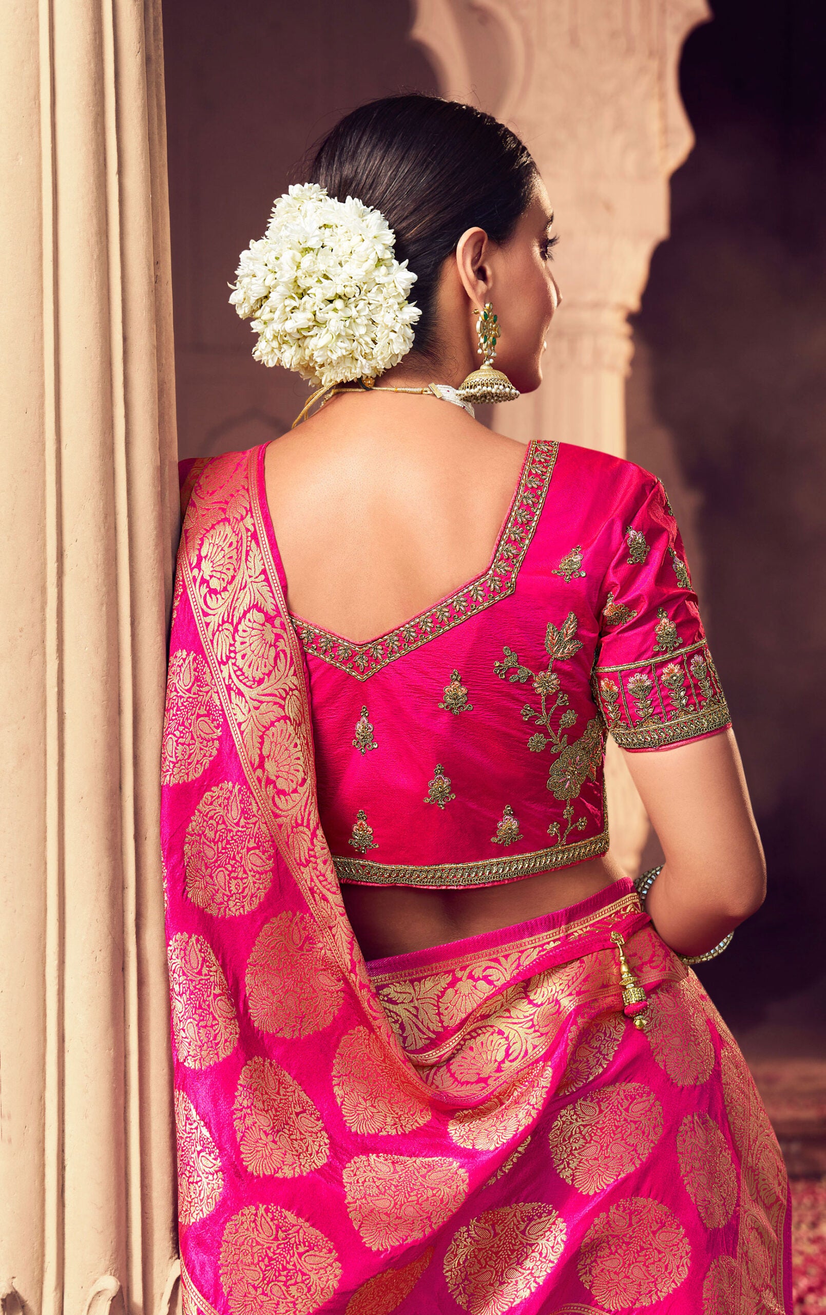 Poovu Poshini - Flower Adornment Dolla Silk Saree