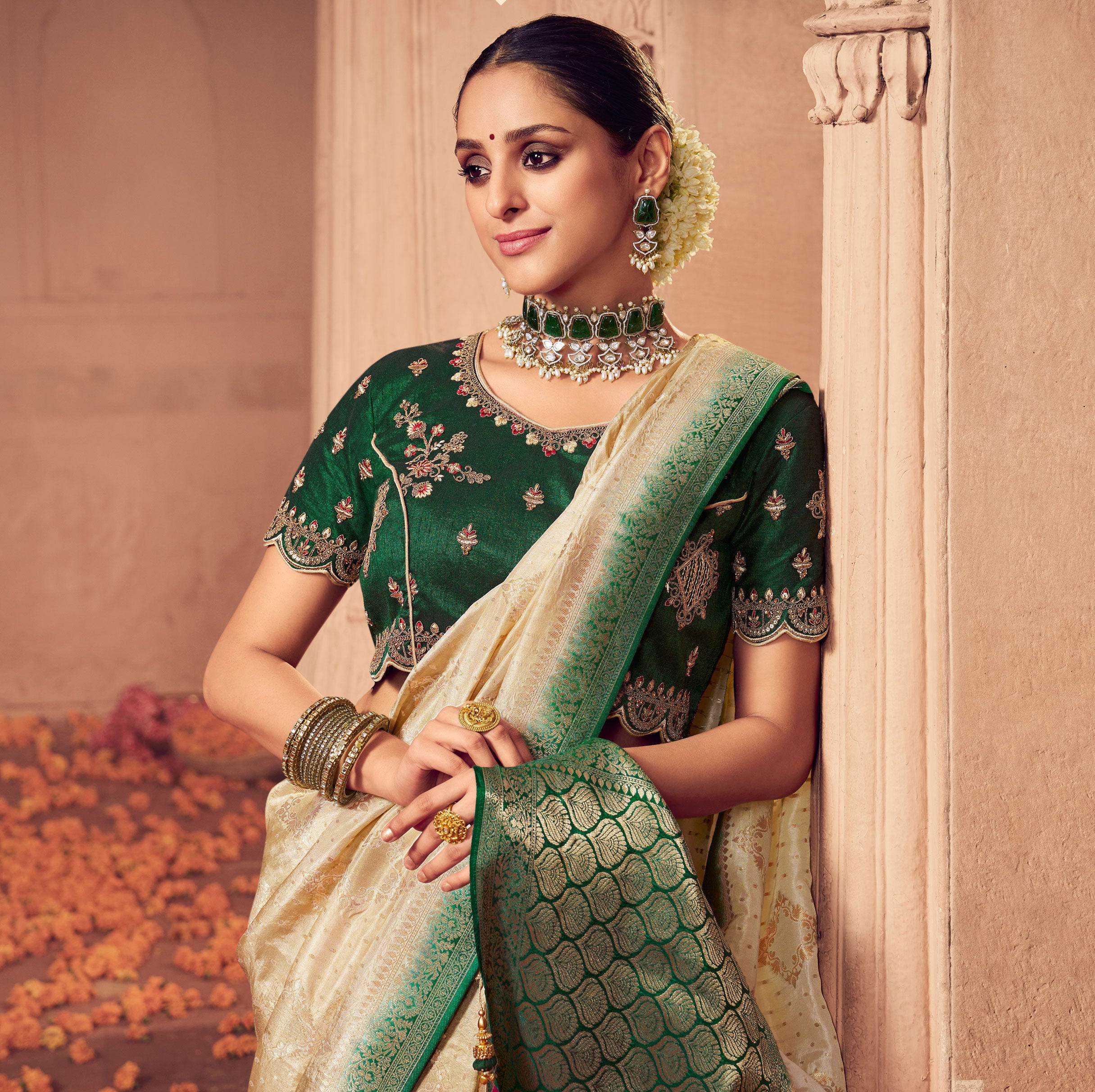 Marudham Meenakshi - Greenish Meenakshi Dolla Silk