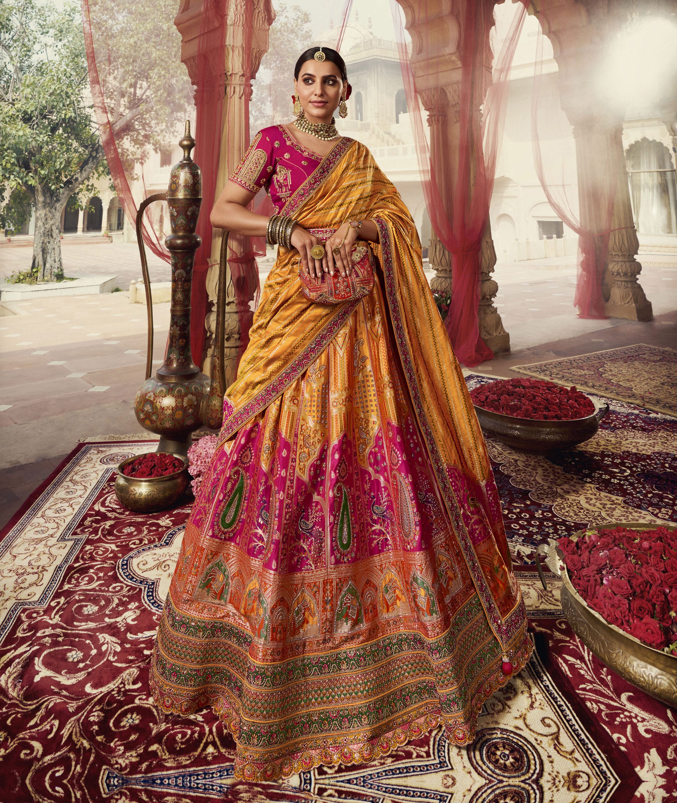 Ratna Vilasa Blush Banarasi Silk Lehengha Choli