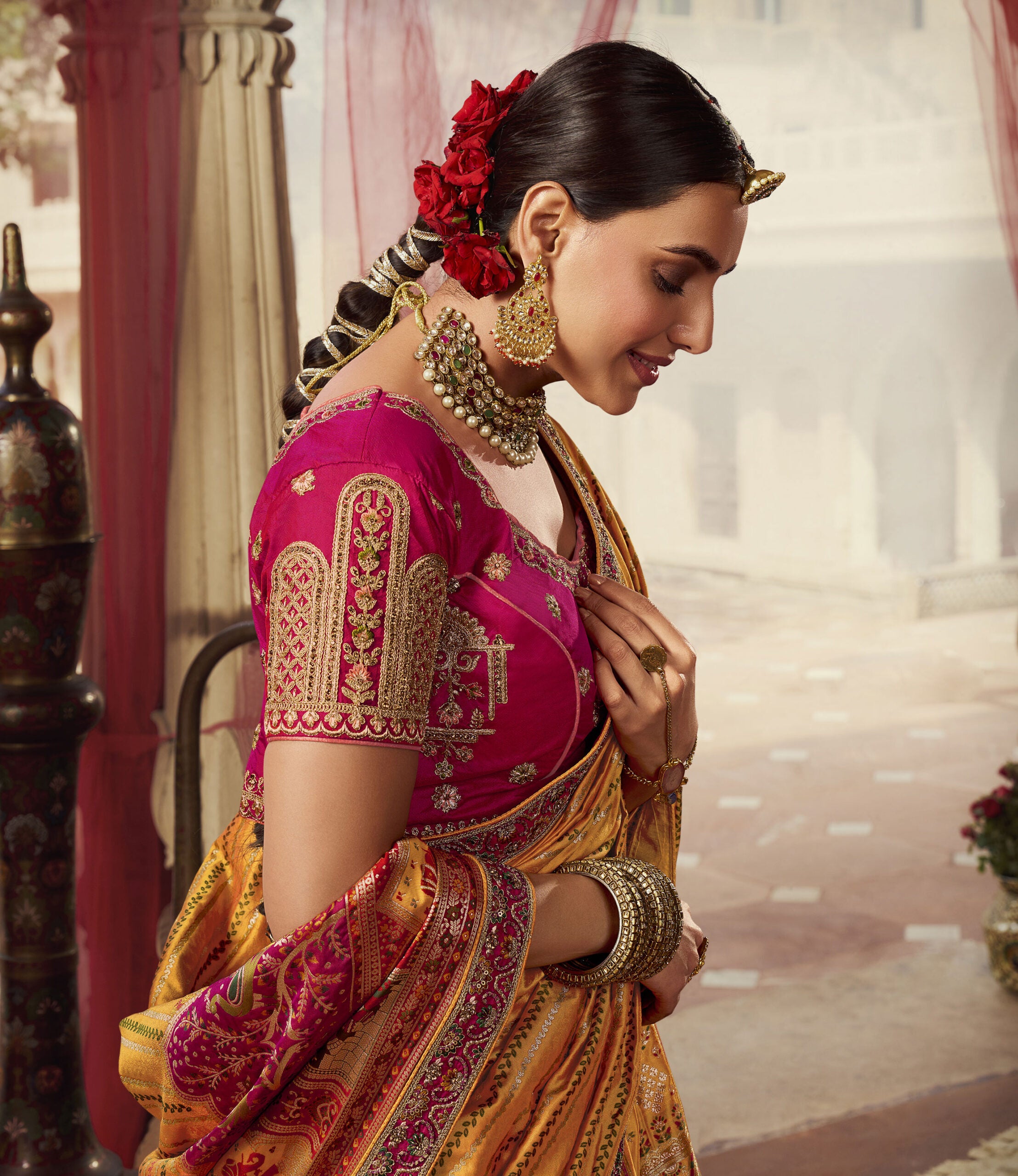 Ratna Vilasa Blush Banarasi Silk Lehengha Choli