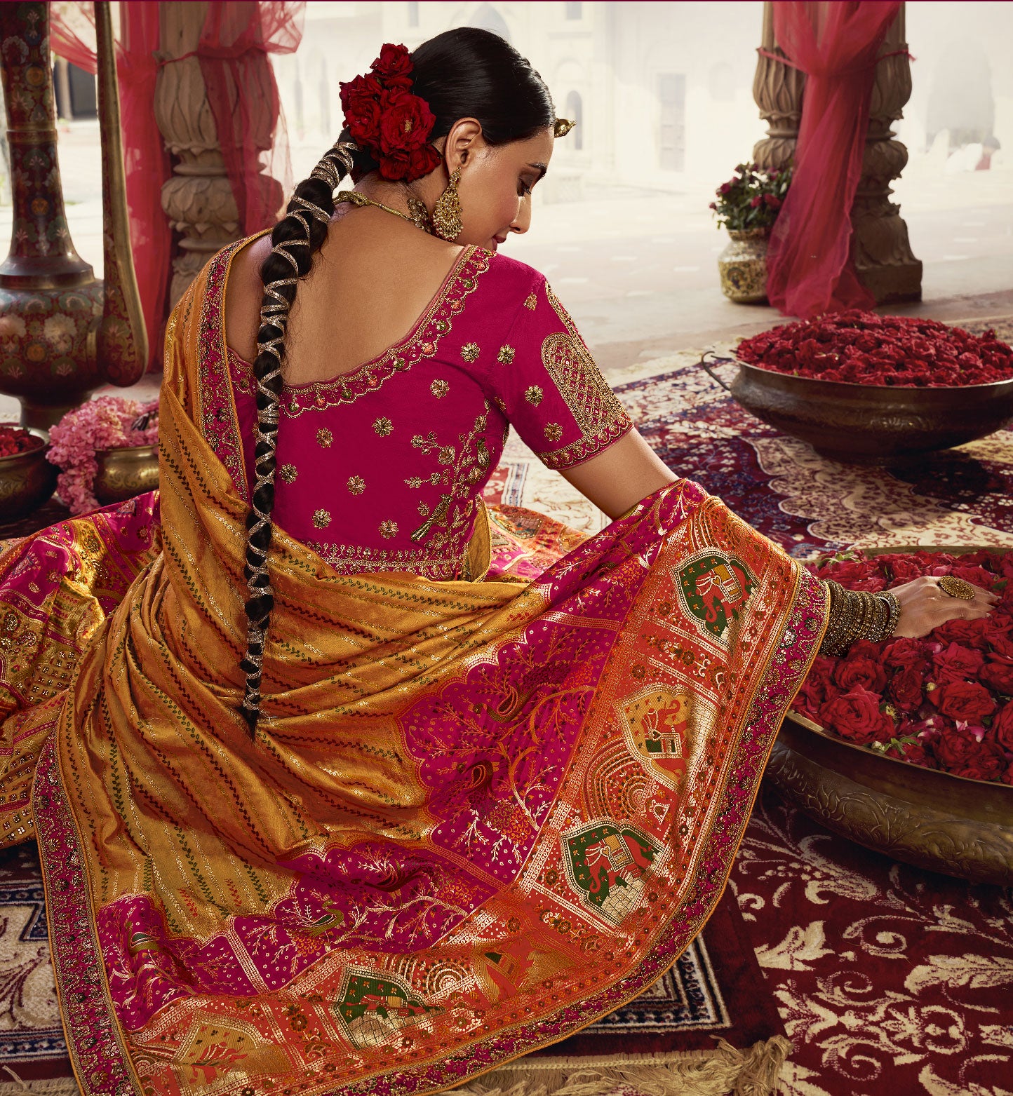 Ratna Vilasa Blush Banarasi Silk Lehengha Choli