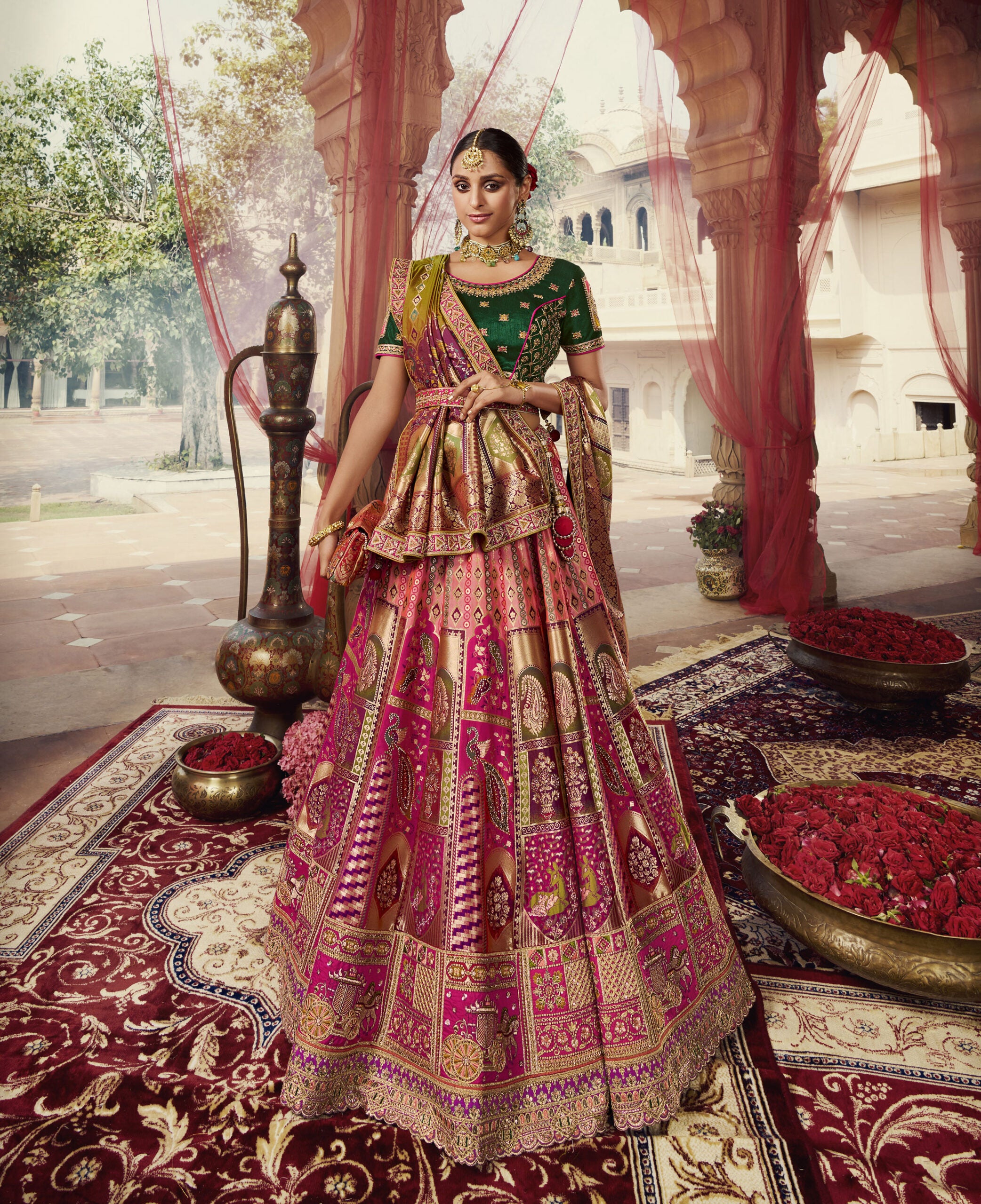 Varsha Vilasa Blush Banarasi Silk Lehengha Choli