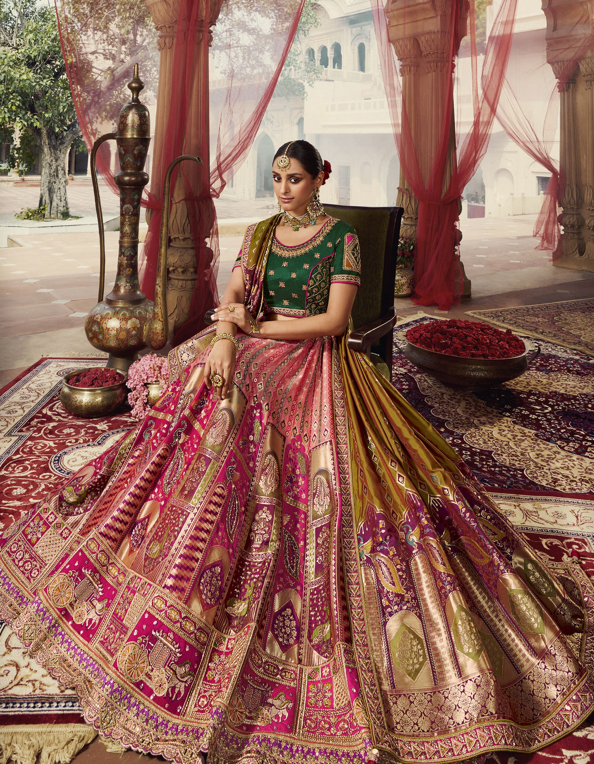 Varsha Vilasa Blush Banarasi Silk Lehengha Choli