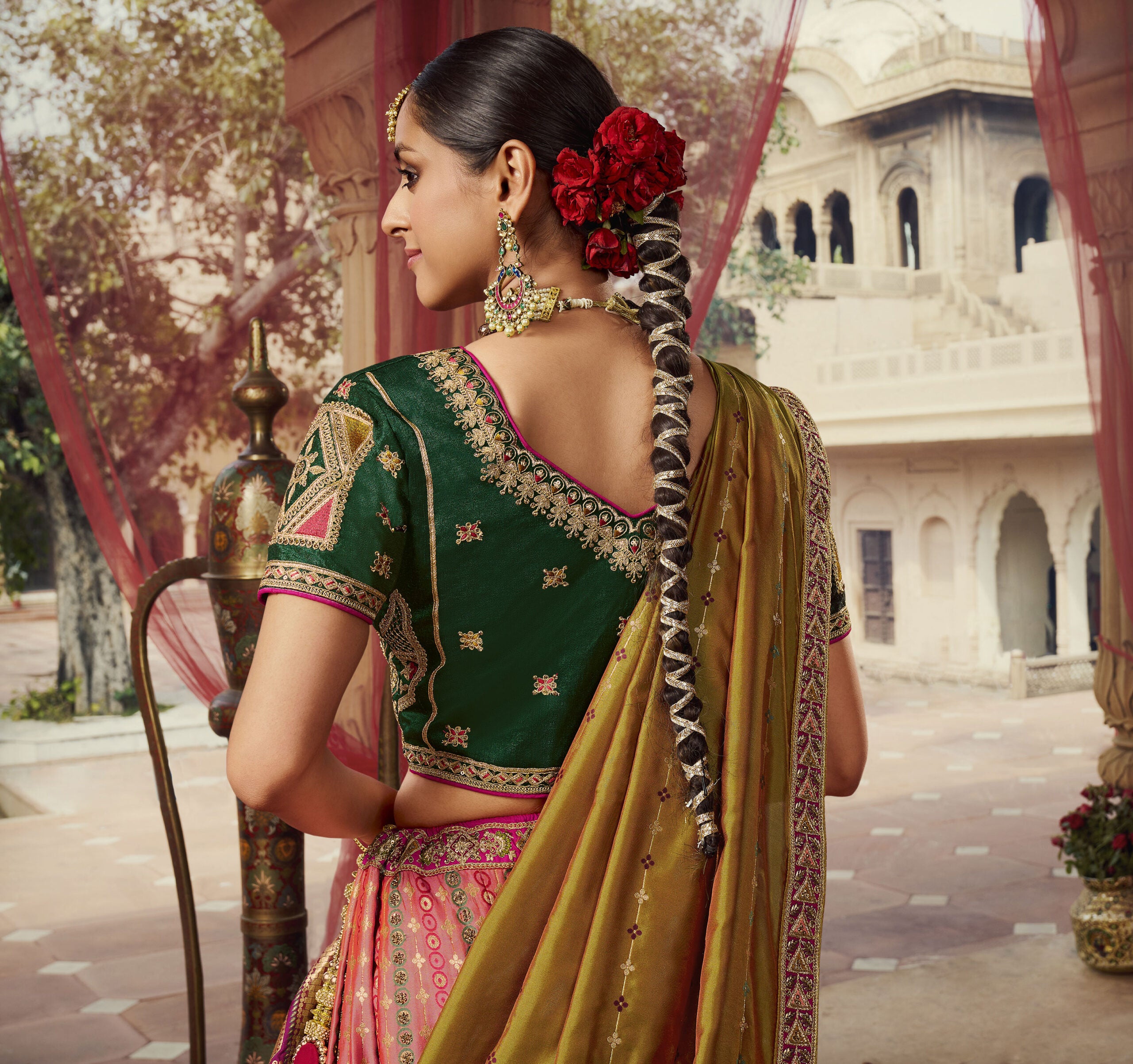 Varsha Vilasa Blush Banarasi Silk Lehengha Choli