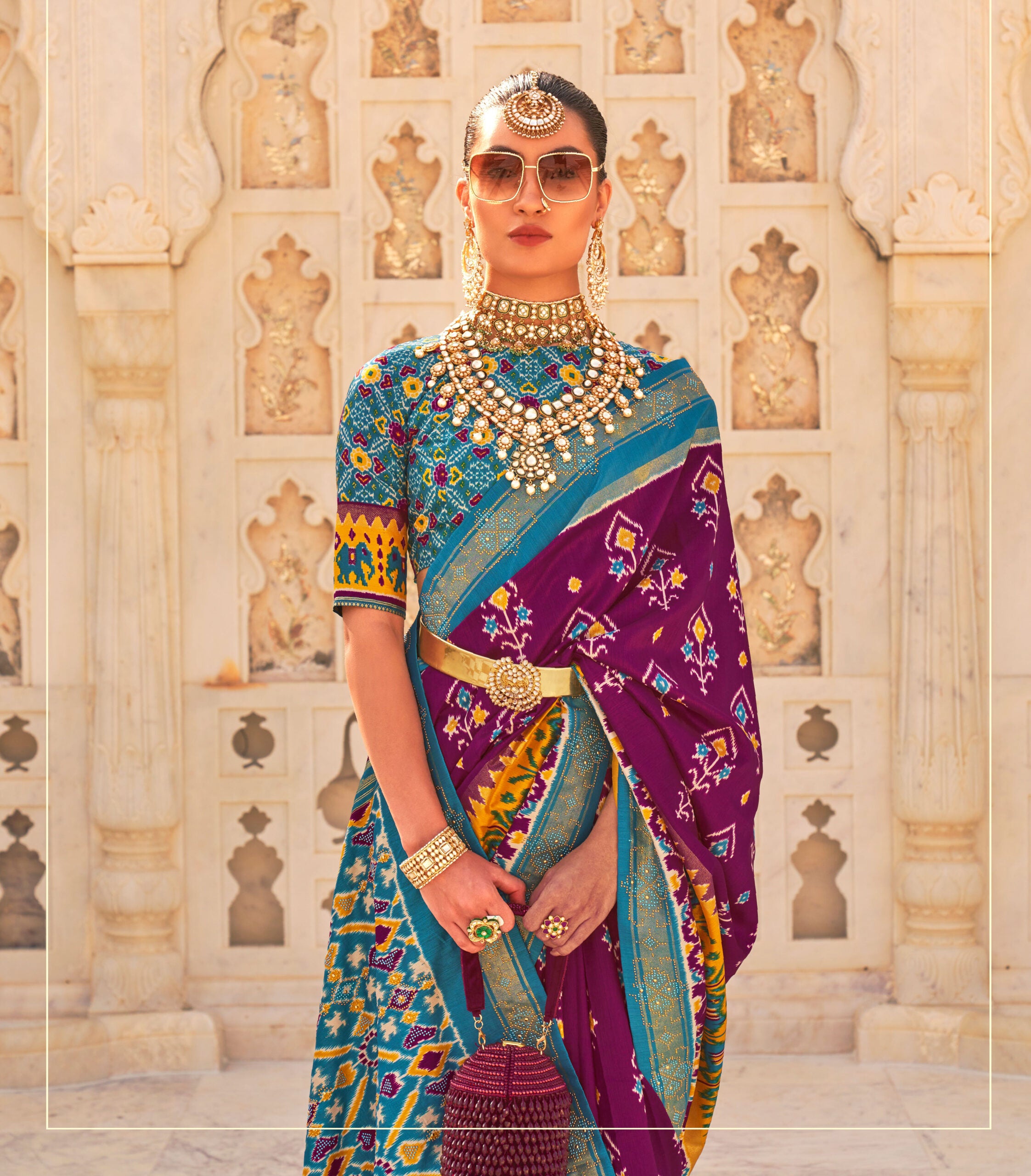 Violet Vishranti Patola Silk Tranquility Saree