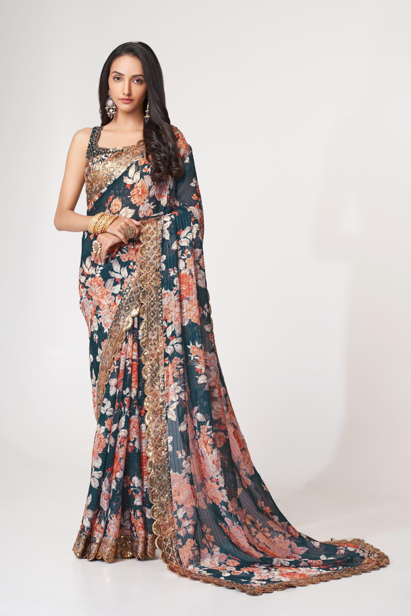 Sapphire Mirage Digital Delight Saree