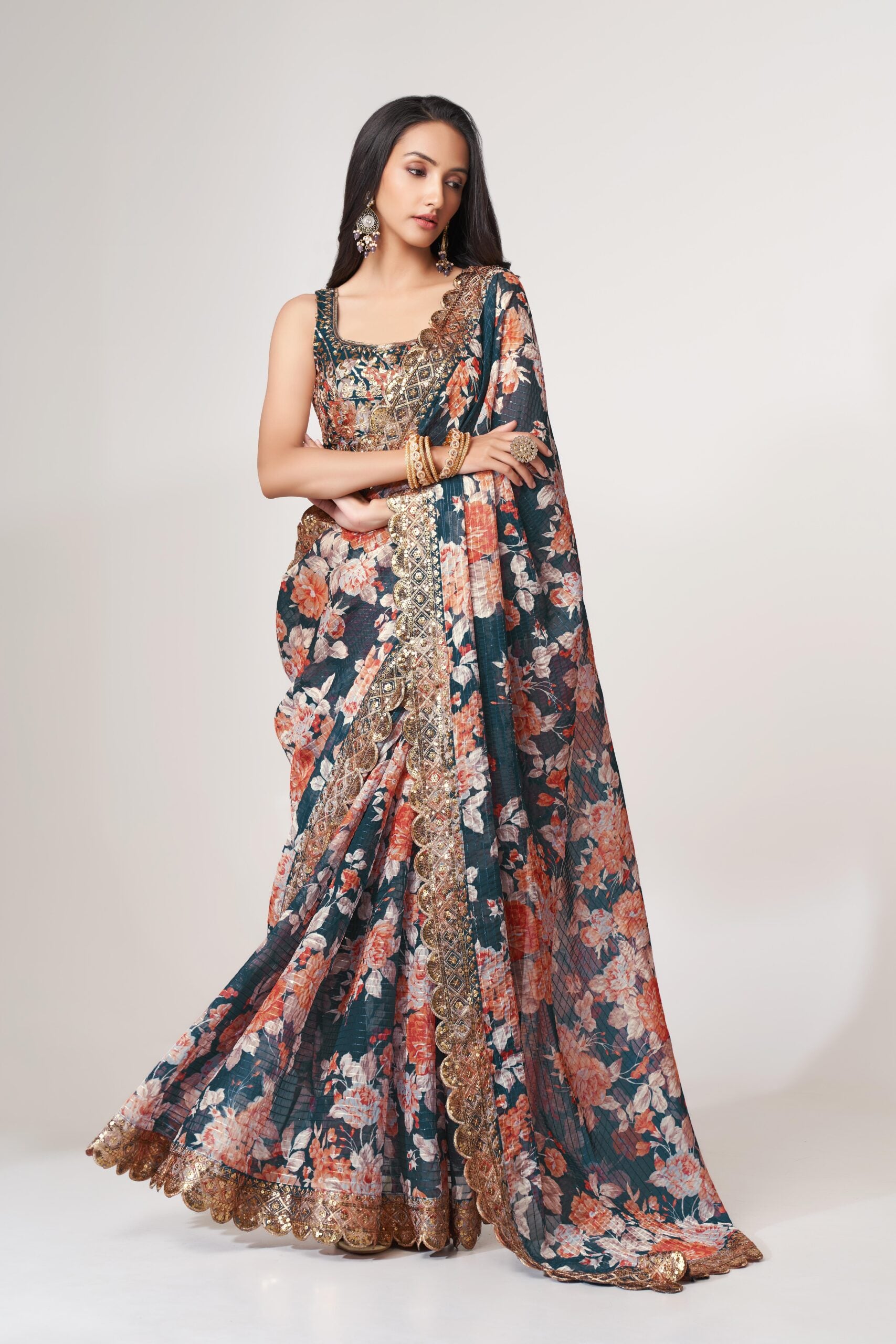 Sapphire Mirage Digital Delight Saree