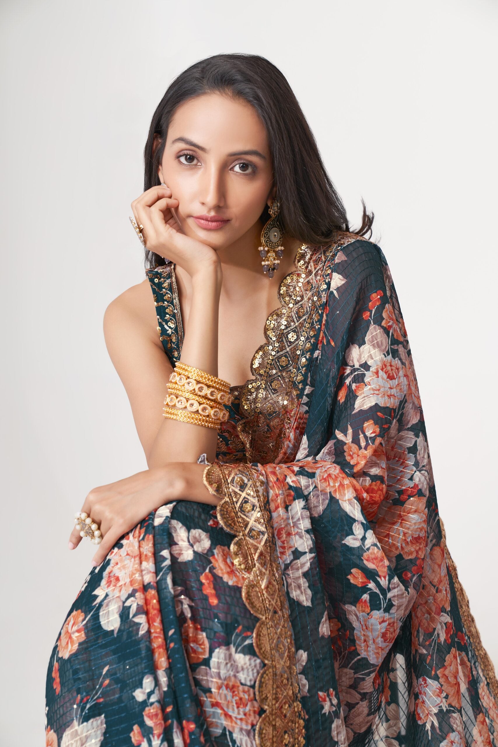 Sapphire Mirage Digital Delight Saree