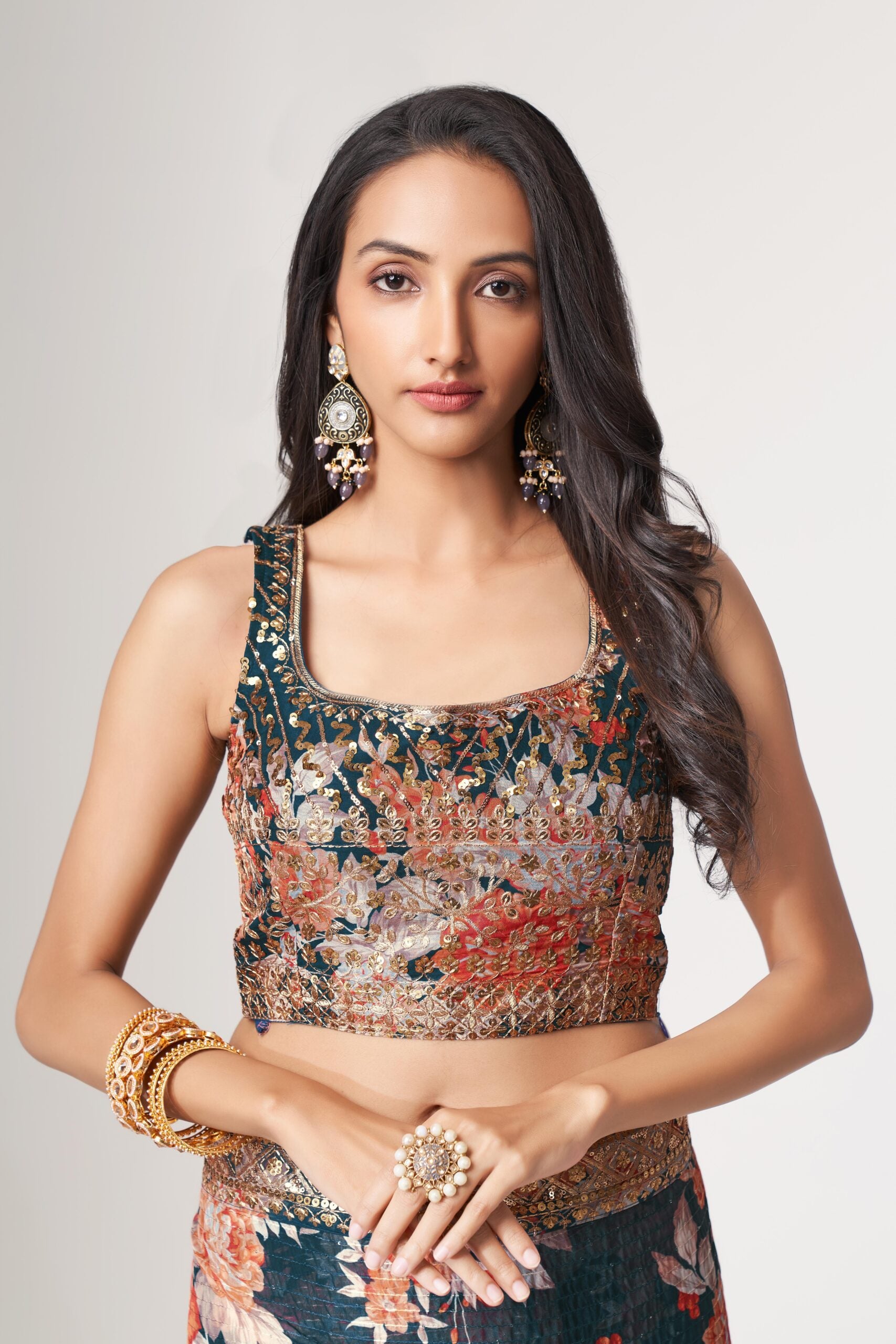 Sapphire Mirage Digital Delight Saree