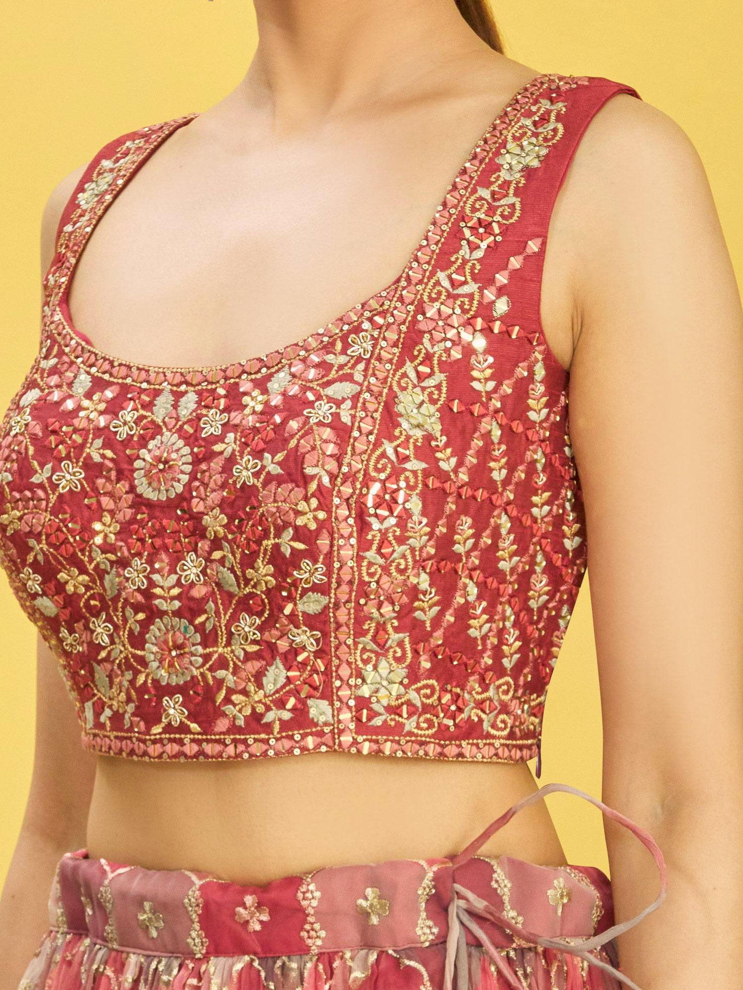 Bhavya Mohini Floral Elegance Oreganza Lehengha Choli