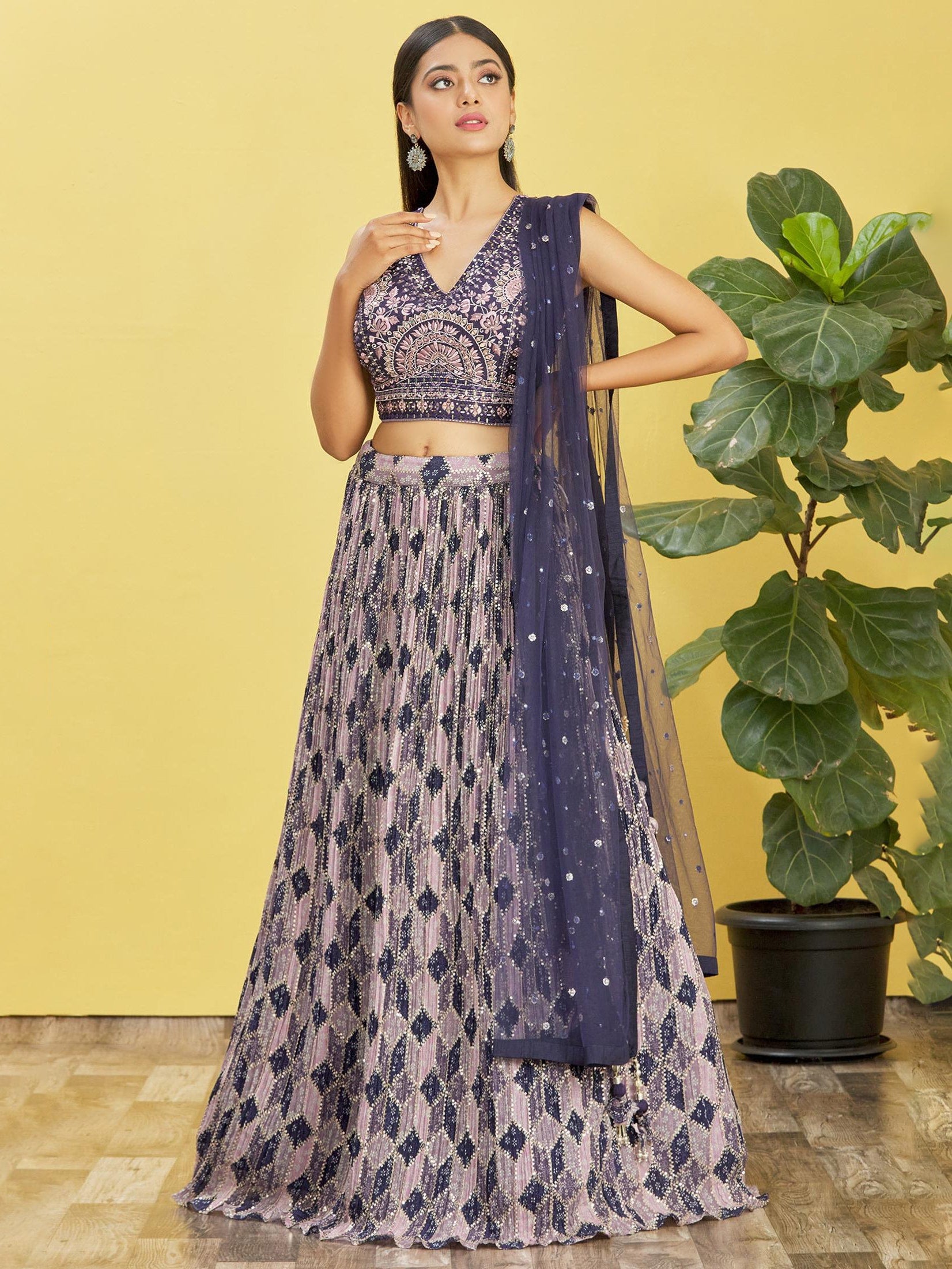 Chandni Ki Chamak Phool Real Mirror Lehenga Choli